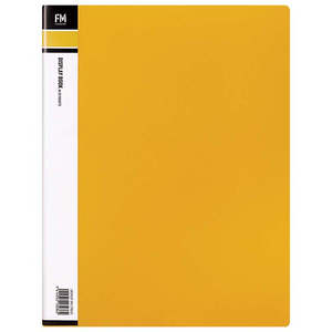 FM Display Book Clear File A4 20 Pocket Yellow
