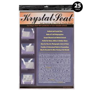 Art Spectrum Krystal Self-Sealing Seal Bags Clear 9x12" A4 Pack of 25