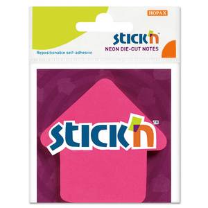 Stick'n Sticky Notes Die Cut 70x70mm 50 Sheets Pink Arrow