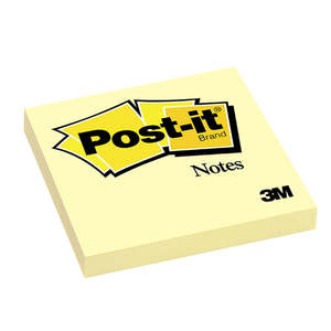 Sticky Notes And Notepads: Post-it Sticky Notes 3M Yellow 76 x 76 MM 100 Sheets