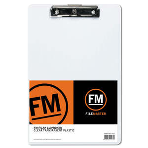 Clipboards Copyholders: FM Clipboard Clear Transparent Plastic Foolscap