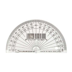 Protractors Set Squares T Squares: Taurus Protractor 10cm Clear 180°