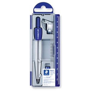 Staedtler School Compass 550 60 with Lead Part, Universal Adaptor & Lead Box