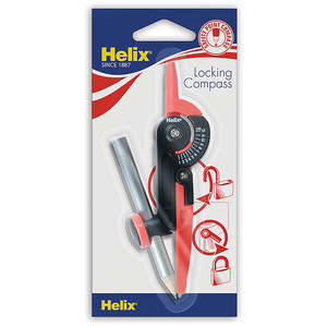 Geometry Compasses: Helix Locking Compass with Safety Point and Graduation Arm Assorted