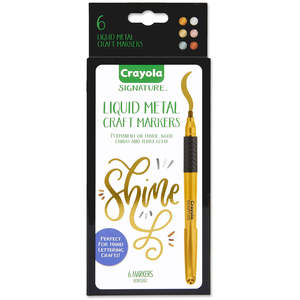 Crayola Signature Metallic Permanent Markers 6 Assorted Colours