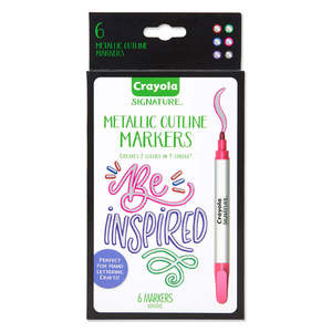 Crayola Signature Metallic Outline Paint Markers 6 Pack