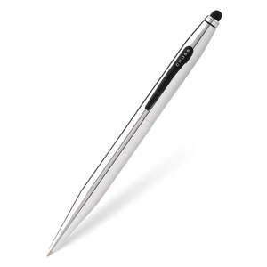 Cross Ballpoint Pen + Stylus Lustrous Chrome Tech 2 Medium Black Ink