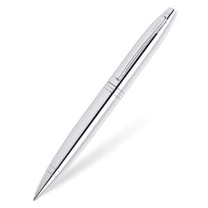 Ballpoint Pens: Cross Ballpoint Pen Calais Polished Chrome Medium Tip Black Ink