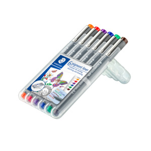 Staedtler Fineliner 308 Pigment Ink Pen Marsgraphic 0.3mm Pack of 6