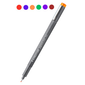 Staedtler Fineliner 308 Pigment Ink Pen Marsgraphic 0.5mm Assorted Colours