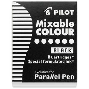 Pilot Parallel Pen Refill Cartridge IC-P3-S6-B Pack of 6 Black