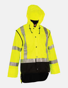 Adults Rainwear: Flexviz 100% Waterproof Breathable High Visibility 2 in 1 Vest+Jacket
