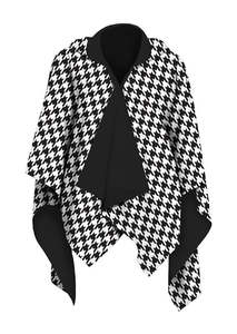 Galleria Reversible RainCape Magnetic Closure Houndstooth Free Size