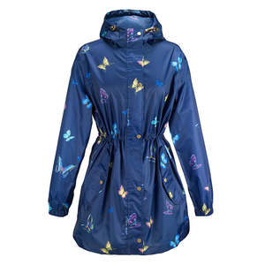 Galleria Designer 100% Waterproof Raincoat Compact Pack-a-Way Butterfly Size S to XL