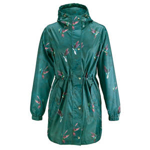 Galleria Designer 100% Waterproof Raincoat Compact Pack-a-Way Humming Bird Size S to XL