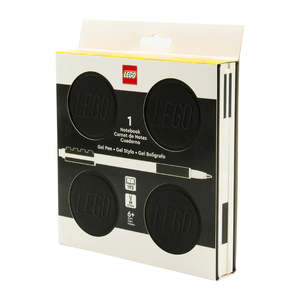 LEGO® Locking Notebook with Gel Pen – Black | 192 Pages & Gift Box