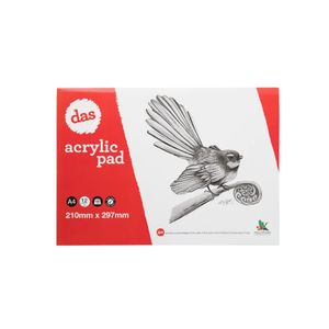 Bockingford Pad For Acrylic Painting A4 360gsm 12 Leaf: Das Acrylic Pad Piwakwaka 400gsm Woven Texture 12 Sheets A4