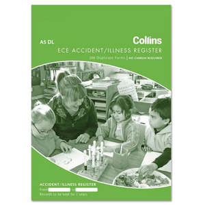 Record Keeping Books Receipt Books: Collins ECE Accident & Illness Register A5 No Carbon Required 200 Duplicate Forms