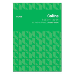 Record Keeping Books Receipt Books: Collins Cash Receipt A5 4DL No Carbon Required 400 Duplicate Receipts