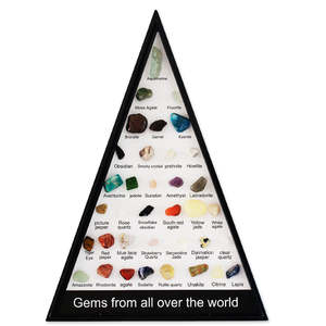 Crystals For Home Office: Natural Crystal Agate Gemstone Triangle Set of 36 Specimen Crystals