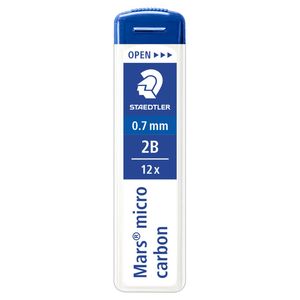 Staedtler Mechanical Pencil Leads Refill 250 07 Mars Micro Tube of 12 0.7mm [2B, 2H]