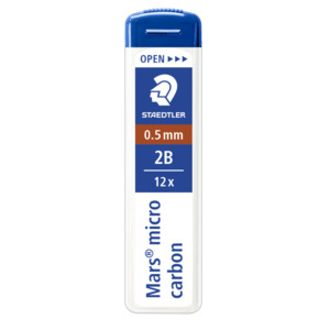 Staedtler Mars Micro Carbon Lead 250 05-2B Tube of 12 Grade 2B 0.5mm