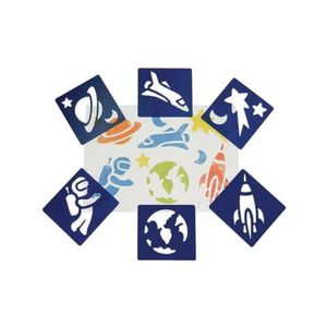 Anthony Peters Washable Space Stencils Set of 6 – Durable & Reusable Kids Art Templates