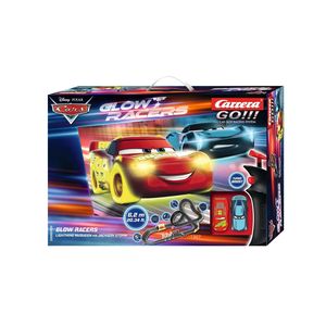 Carrera Slot Car Sets: Carrera GO!!! Disney Cars Glow Racers Slot Car Set – 6.2m Track with Loop & Light Effects