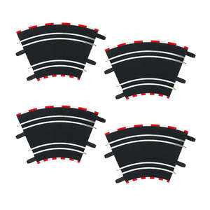 Carrera Slot Car Accessoties: Carrera GO!!! Track Curve 1/45 Degrees 4pk – Slot Car Track Extension 1:43 Scale