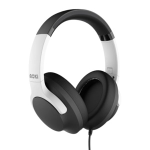 Moki Type-C Connect Headphones + Inline Mic & Control Black & White