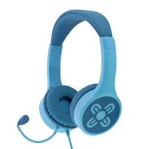 Headphones: Moki Kids Headphones ChatZone with Boom Mic Blue