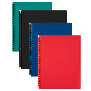 Clear Files Display: Marbig Display Book A4 Refillable 20 Pocket Assorted