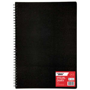 Bockingford Pad For Acrylic Painting A4 360gsm 12 Leaf: Warwick Diary Visual A3 100gsm 50lf Spiral Bound Black