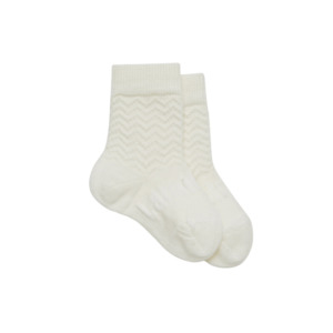 New Zealand Made: Baby Merino Wool Crew Socks - Pearl