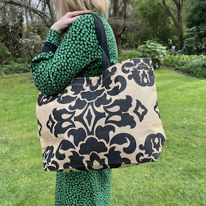 Household: Printed Jute Tote Bag