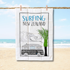 Tea Towels: Tea Towel - NZ Surf Kombi