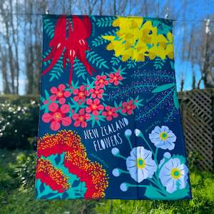 NZ Flowers Tea Towel