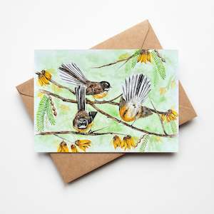 Greeting Cards: Dance of the Piwakawaka Greeting Card
