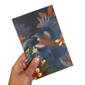 Greeting Cards: Flying Tūī & Frangipani Greeting Card