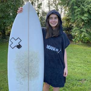 Moana Rd Towel Hoodie - Black