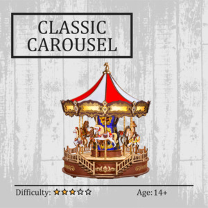 3d Wooden Puzzles: Classic Carousel 3D Wooden Puzzle