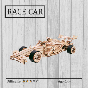 3d Wooden Puzzles: Race Car 3D Wooden Puzzle