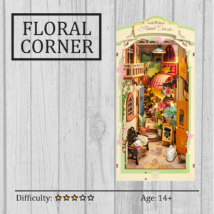 Floral Corner DIY Book Nook 3D Wooden Puzzle