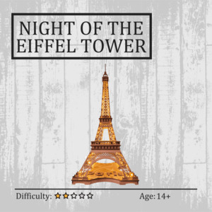 3d Wooden Puzzles: Night of the Eiffel Tower 3D Wooden Puzzle