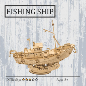 Fishing Ship 3D Wooden Puzzle