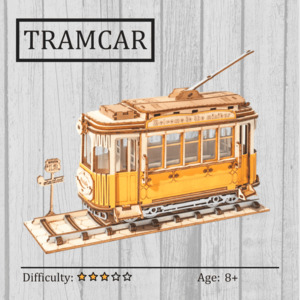 Transportation 3d Wooden Puzzles: Tramcar 3D Wooden Puzzle