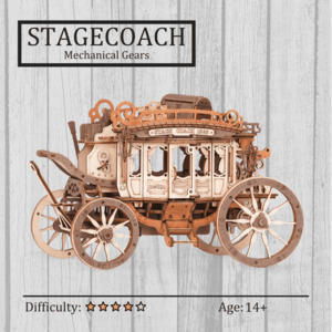 Land Vehicles: Stagecoach 3D Wooden Puzzle