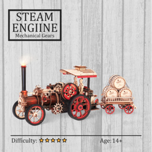 Land Vehicles: Steam Engine 3D Wooden Puzzle