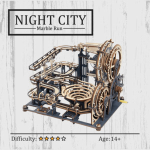 Night City Marble Run 3D Wooden Puzzle