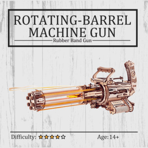 Rotating-Barrel Machine Gun 3D Wooden Puzzle